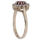 9ct Yellow Gold Garnet and Cubic Zirconia Cluster Ring