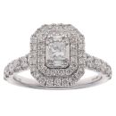 18ct White Gold 1.25ct Diamond Cluster Ring