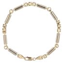 9ct Yellow and White Gold Bar Fancy Bracelet 7.5"