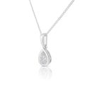 9ct White Gold 0.50ct Pear Lab Grown Diamond Pendant Necklace G VS And
