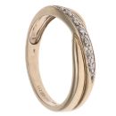 9ct Yellow Gold 0.05ct Brilliant Cut Diamond Crossover Ring