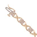 9ct Yellow Gold 1.00ct Brilliant Cut Diamond Cluster Bracelet 7.5"