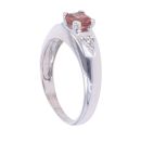9ct White Gold 0.05ct Diamond and Andesine Ring