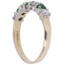 9ct Yellow Gold Green and Clear Cubic Zirconia Ring