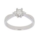 18ct White Gold 0.40ct Millenium and Brilliant Cut Diamond Trilogy Ring