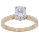 18ct Yellow Gold Moissanite Single Stone Ring