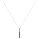 9ct White Gold 0.10ct Diamond Bar Pendant and Chain 18"