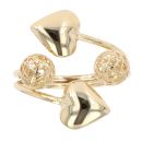 14ct Yellow Gold Heart And Ball Torque Ring