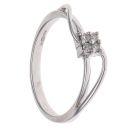 9ct White Gold 0.05ct Brilliant Cut Diamond Twist Cluster Ring