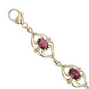 9ct Yellow Gold Garnet Bracelet 7"