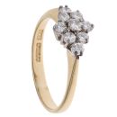 18ct Yellow Gold 0.33ct Brilliant Cut Diamond Cluster Ring