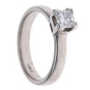 18ct White Gold 0.50ct Princess Cut Diamond Solitaire Ring