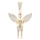 9ct Yellow Gold Cubic Zirconia Cherub Pendant