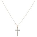 9ct Yellow Gold 0.25ct Diamond Cross Pendant and Chain 18"