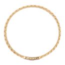 14ct Yellow Gold Monaco Classic Pave Lock Bangle
