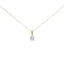 9ct Yellow Gold 0.08cts Diamond Drop Pendant And 16" Chain by Anya Belle