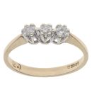 9ct Yellow Gold 0.20ct Brilliant Cut Diamond Trilogy Ring