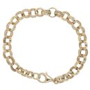 9ct Yellow Gold Patterned and Plain Belcher Bracelet 6"