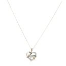 9ct Yellow Gold 0.01ct Diamond Mum Pendant and Chain 18"