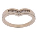 9ct Yellow Gold 0.15ct Brilliant Cut Diamond Wishbone Ring