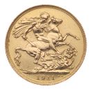 1911 George V Large Head UK Full Sovereign Coin