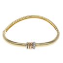 18ct Yellow, White And Rose Gold 0.15ct Diamond Bangle