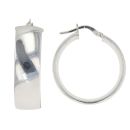 Silver Wide Hoop Earrings By Icesia