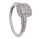 18ct White Gold 0.87ct Brilliant and Princess Cut Diamond Cluster Ring