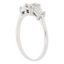 9ct White Gold Three Stone Moissanite Ring