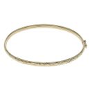 9ct Yellow Gold Patterned Hinged Bangle