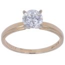 14ct Yellow Gold Cubic Zirconia Solitaire Ring