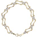 9ct Yellow and White Gold Wave Fancy Bracelet 7"