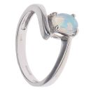 14ct White Gold Opal Single Stone Ring