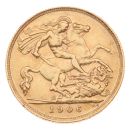 1906 Edward VII Large Head UK Half Sovereign Coin