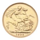 1899 Victoria Old Head Australia Full Sovereign Coin