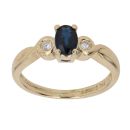 18ct Yellow Gold 0.08ct Diamond and Sapphire Ring