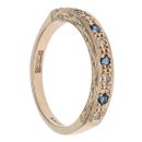 9ct Yellow Gold 0.10ct Brilliant Cut Diamond and Sapphire Eternity Ring