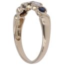 9ct Yellow Gold Sapphire and Cubic Zirconia Ring