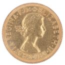 1963 Elizabeth II First Portrait UK Full Sovereign Coin