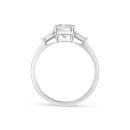 9ct White Gold 1.15ct Round Brilliant Lab Grown Diamond Solitaire Ring with Baguette Shoulders