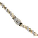 14ct Yellow Gold Monaco Loop Alternate Pave Lock Fancy Chain 18"