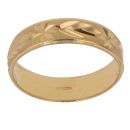 22ct Yellow Gold Diamond Cut Matte Wedding Band 4mm