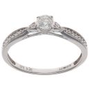 9ct White Gold 0.20ct Brilliant Cut Diamond Solitaire Ring