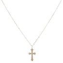 18ct Yellow Gold Cubic Zirconia Cross Pendant and Chain 18"