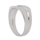 9ct White Gold Line Patterned Signet Ring