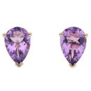 9ct Yellow Gold Amethyst Stud Earrings