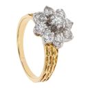 18ct Yellow Gold 1.00ct Diamond Cluster Ring