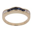 18ct Yellow Gold 0.18ct Princess Cut Diamond and Sapphire Fancy Ring