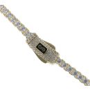 14ct Yellow Gold Monaco Agua Pave Lock Chain 18"