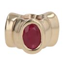 14ct Yellow Gold Pandora Oval Ruby Three Stone Charm